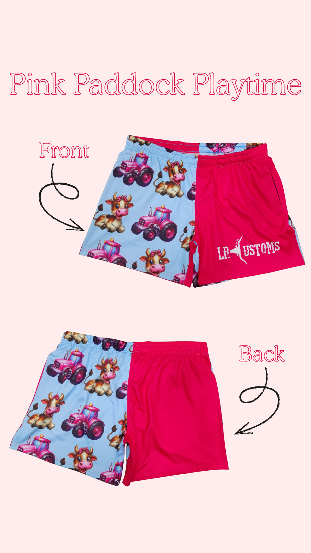 Pink Paddock Playtime Footy Shorts (Pre Order)