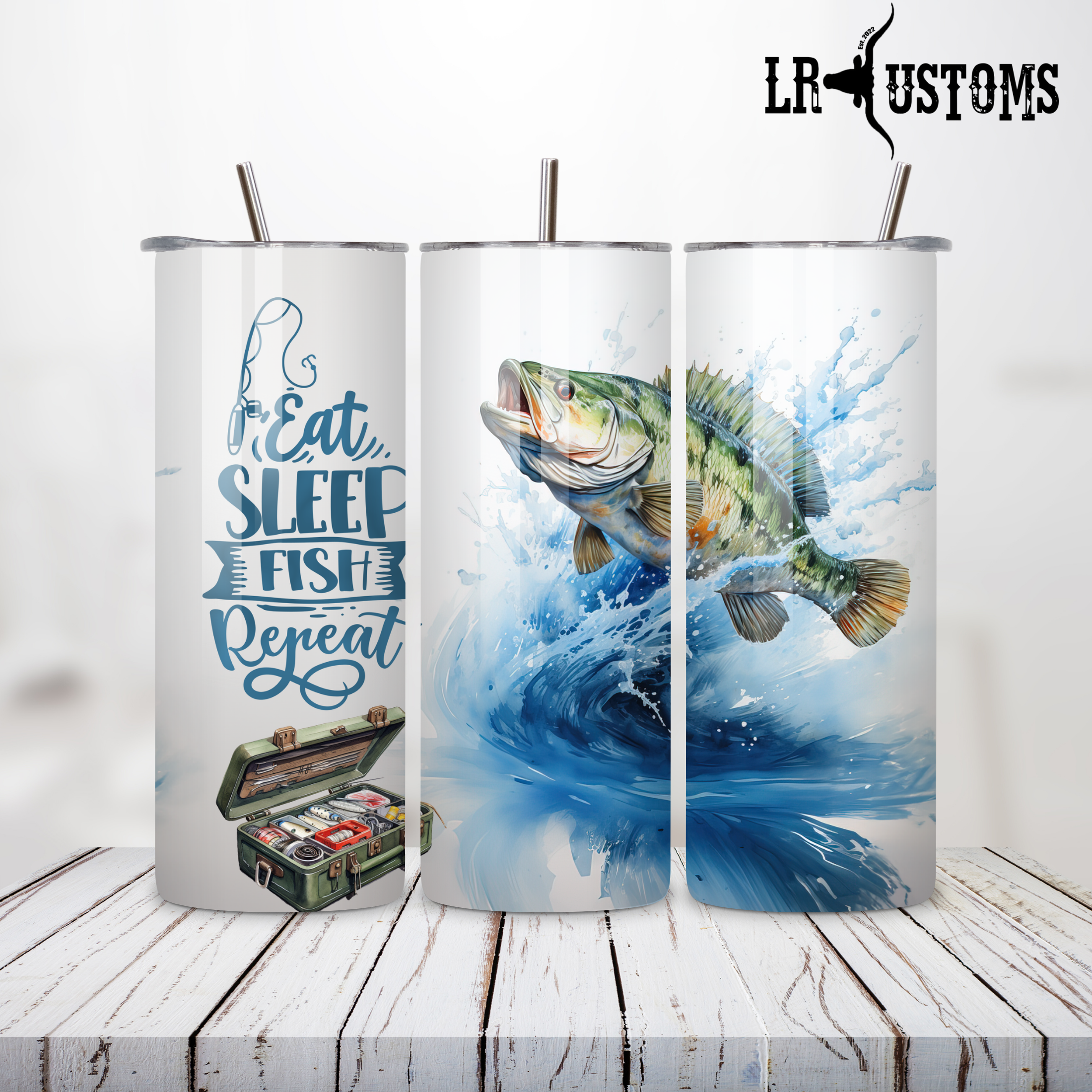 20oz Tumbler Eat Sleep Fish Repeat