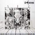20oz Tumbler B/W Cow