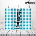 20oz Tumbler Blue Gingham LRC