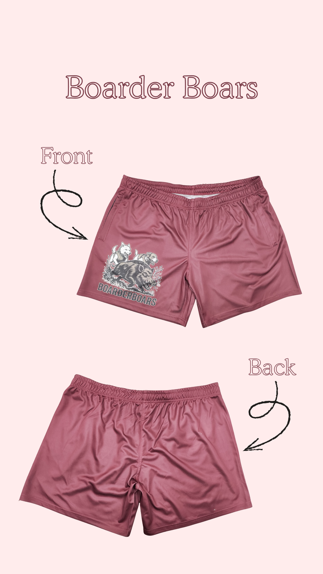 Boarder Boars Footy Shorts (pre order)