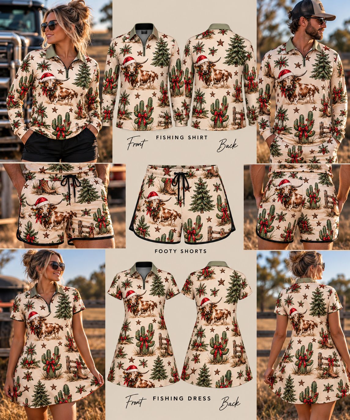 Outback Christmas Footy Shorts (pre-order)